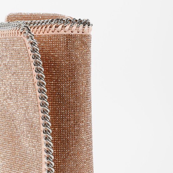 Stella McCartney Pink Rhinestones Falabella Crossbody Flap - Picture 7 of 13